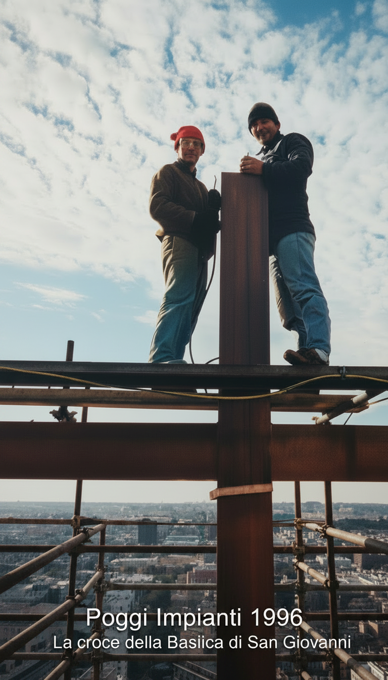 Marco Sbafa giovane sulla cupola di San Pietro in Vaticano, Roma